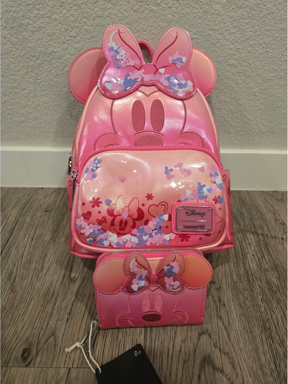 Loungefly Minnie Mouse Confetti Backpack and Wallet Set